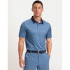 Men’s Golf Polo Shirts Dry Fit Print Golf Shirts for Men Breathable(Navy Quadrilateral)