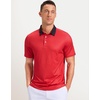 Men’s Golf Polo Shirts Dry Fit Print Golf Shirts for Men Breathable(Red Polka Dot)