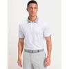 Men’s Golf Polo Shirts Dry Fit Print Golf Shirts for Men Breathable(White Rhombus)