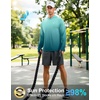Men’s Sun Protection Hoodie Shirts Long Sleeve UPF 50+ Swim Shirts(Gradient Blue Green)