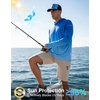 Men’s Sun Protection Hoodie Shirts Long Sleeve UPF 50+ Swim Shirts(Gradient Blue White)