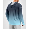 Men’s Sun Protection Hoodie Shirts Long Sleeve UPF 50+ Swim Shirts(Gradient Navy Blue)