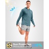 Men’s Sun Protection Hoodie Shirts Long Sleeve UPF 50+ Swim Shirts(Heather Aquamarine)