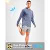 Men’s Sun Protection Hoodie Shirts Long Sleeve UPF 50+ Swim Shirts(Heather Dusty Blue)