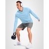 Men’s Sun Protection Hoodie Shirts Long Sleeve UPF 50+ Swim Shirts(Light Blue)