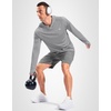 Men’s Sun Protection Hoodie Shirts Long Sleeve UPF 50+ Swim Shirts(Light Grey)