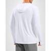 Men’s Sun Protection Hoodie Shirts Long Sleeve UPF 50+ Swim Shirts(White)