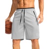 Men’s Athletic Shorts with Zipper Pocket 9″/11″ Basketball Long Shorts(Rhino Grey)