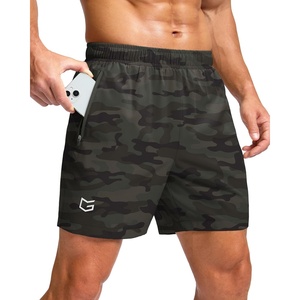 G Gradual Men’s Athletic Running Shorts with 2 Zipper Pockets 7″/ 5″/ 9″(Green Camo)