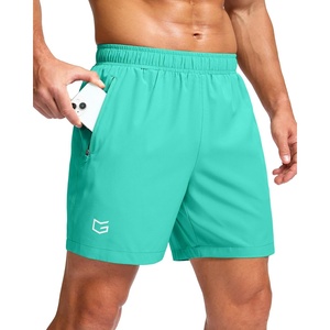 G Gradual Men’s Athletic Running Shorts with 2 Zipper Pockets 7″/ 5″/ 9″(Light Green)