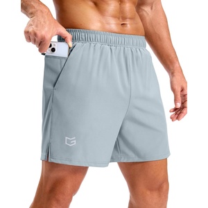 G Gradual Men’s Athletic Running Shorts with 2 Zipper Pockets 7″/ 5″/ 9″(Light Grey)