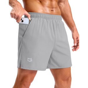 G Gradual Men’s Athletic Running Shorts with 2 Zipper Pockets 7″/ 5″/ 9″(Platinum Grey)
