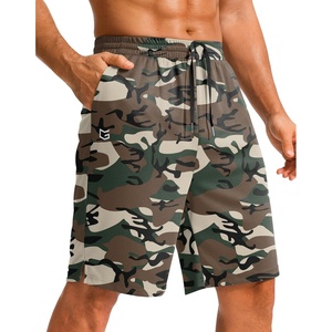 G Gradual Men’s Athletic Shorts with Pockets 9″/ 11″ Long Basketball Shorts(Green Camo)