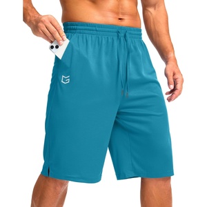 G Gradual Men’s Athletic Shorts with Pockets 9″/ 11″ Long Basketball Shorts(Lake Blue)