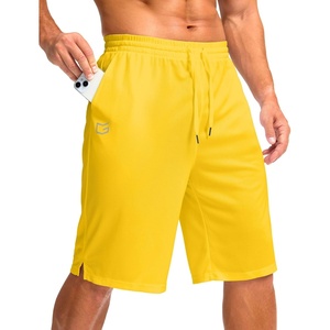 G Gradual Men’s Athletic Shorts with Pockets 9″/ 11″ Long Basketball Shorts(Yellow)