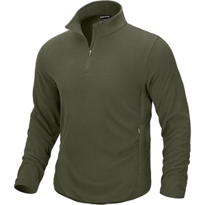 G Gradual Mens Quarter Zip Pullover Fleece with Zipper Pockets(Army Green)