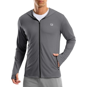 G Gradual Mens UPF50+ Sun Hoodie Jacket Zip Up Hooded Hiking Fishing Shirts(Dark Grey)
