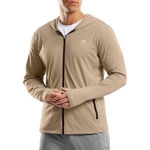 G Gradual Mens UPF50+ Sun Hoodie Jacket Zip Up Hooded Hiking Fishing Shirts(Khaki)