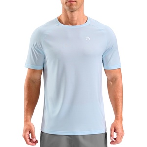 G Gradual Mens Workout Dry Fit Shirts Athletic Performance T-Shirts(Light Blue)