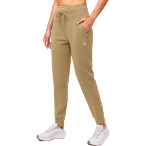 G Gradual Women’s Fleece Lined Joggers High Waisted Water Resistant Thermal Winter Sweatpants Running Hiking Pockets(Dark Khaki)