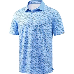 Men’s Golf Polo Shirts Dry Fit Print Golf Shirts for Men Breathable(Coconut Tree)