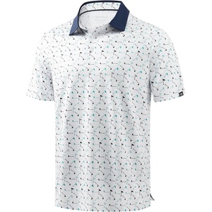Men’s Golf Polo Shirts Dry Fit Print Golf Shirts for Men Breathable(Golf Flag)