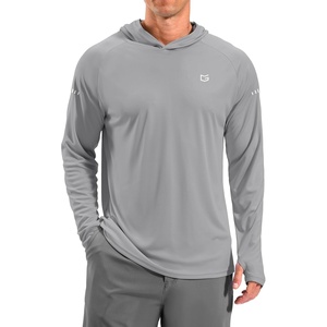 Men’s Sun Protection Hoodie Shirts Long Sleeve UPF 50+ Swim Shirts(Light Grey)