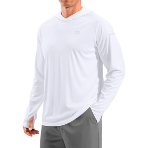 Men’s Sun Protection Hoodie Shirts Long Sleeve UPF 50+ Swim Shirts(White)