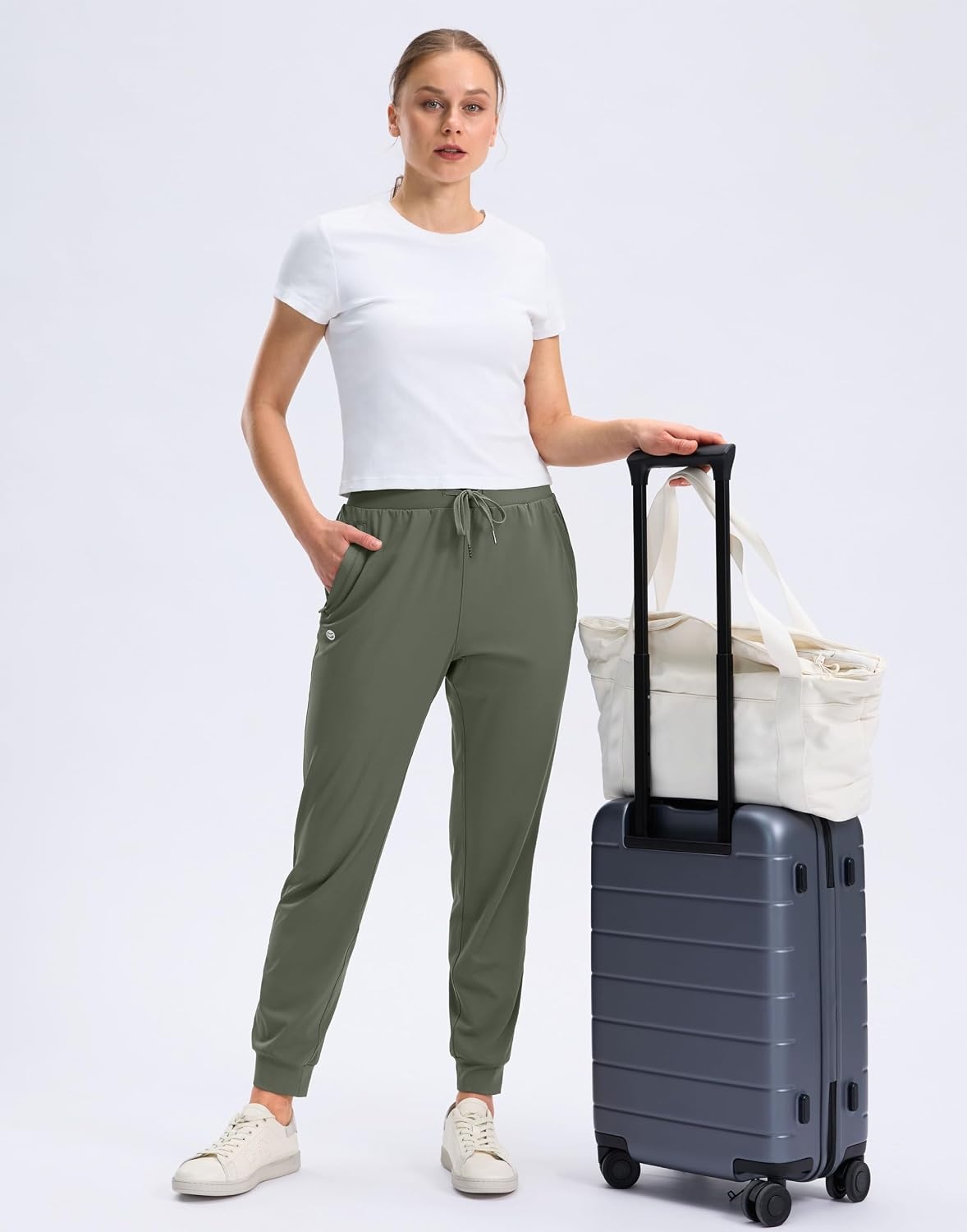 image:imageG Gradual Joggers for Women with Zipper Pockets Workout Athletic PantsSage Green