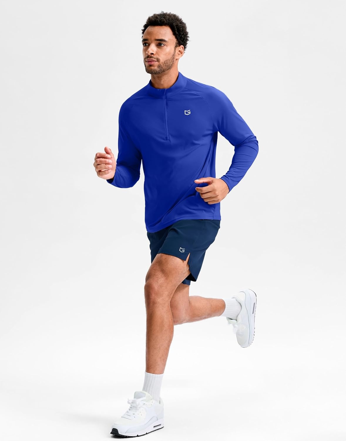 image:imageG Gradual Mens Quarter Zip Pullover Long Sleeve Athletic Running ShirtsBlue