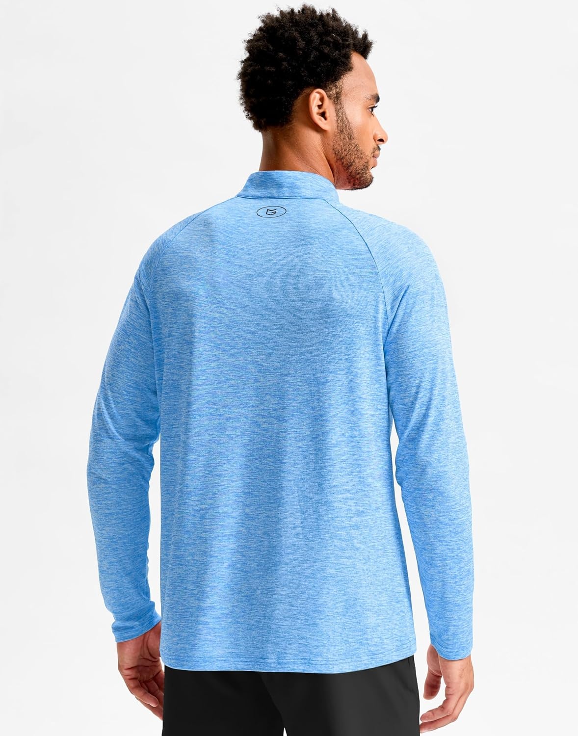 image:imageG Gradual Mens Quarter Zip Pullover Long Sleeve Athletic Running ShirtsSky Blue Heather