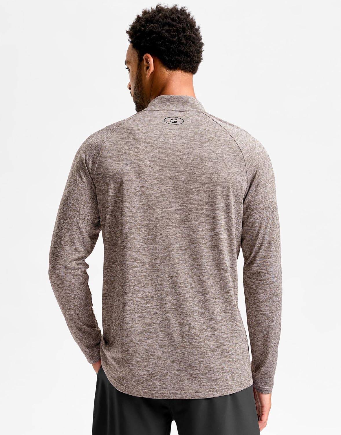 image:imageG Gradual Mens Quarter Zip Pullover Long Sleeve Athletic Running ShirtsTaupe Heather