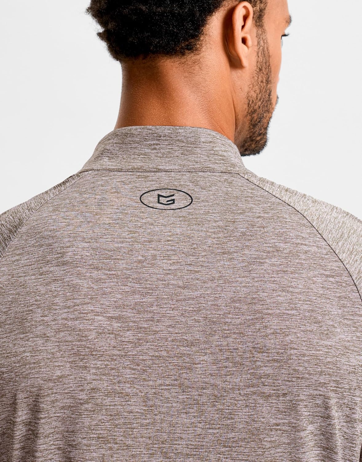 image:imageG Gradual Mens Quarter Zip Pullover Long Sleeve Athletic Running ShirtsTaupe Heather