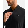 G Gradual Men’s Quarter Zip Pullover Long Sleeve Athletic Running Shirts(Black)