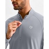 G Gradual Men’s Quarter Zip Pullover Long Sleeve Athletic Running Shirts(Grey)