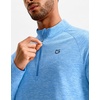 G Gradual Men’s Quarter Zip Pullover Long Sleeve Athletic Running Shirts(Sky Blue Heather)