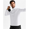 G Gradual Men’s Quarter Zip Pullover Long Sleeve Athletic Running Shirts(White)