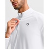 G Gradual Men’s Quarter Zip Pullover Long Sleeve Athletic Running Shirts(White)