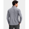 Men’s Quarter Zip Golf Pullover with Chest Pocket Lightweight Sweatshirt(Heather Grey Sage)