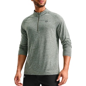 G Gradual Men’s Quarter Zip Pullover Long Sleeve Athletic Running Shirts(Sage Green Heather)
