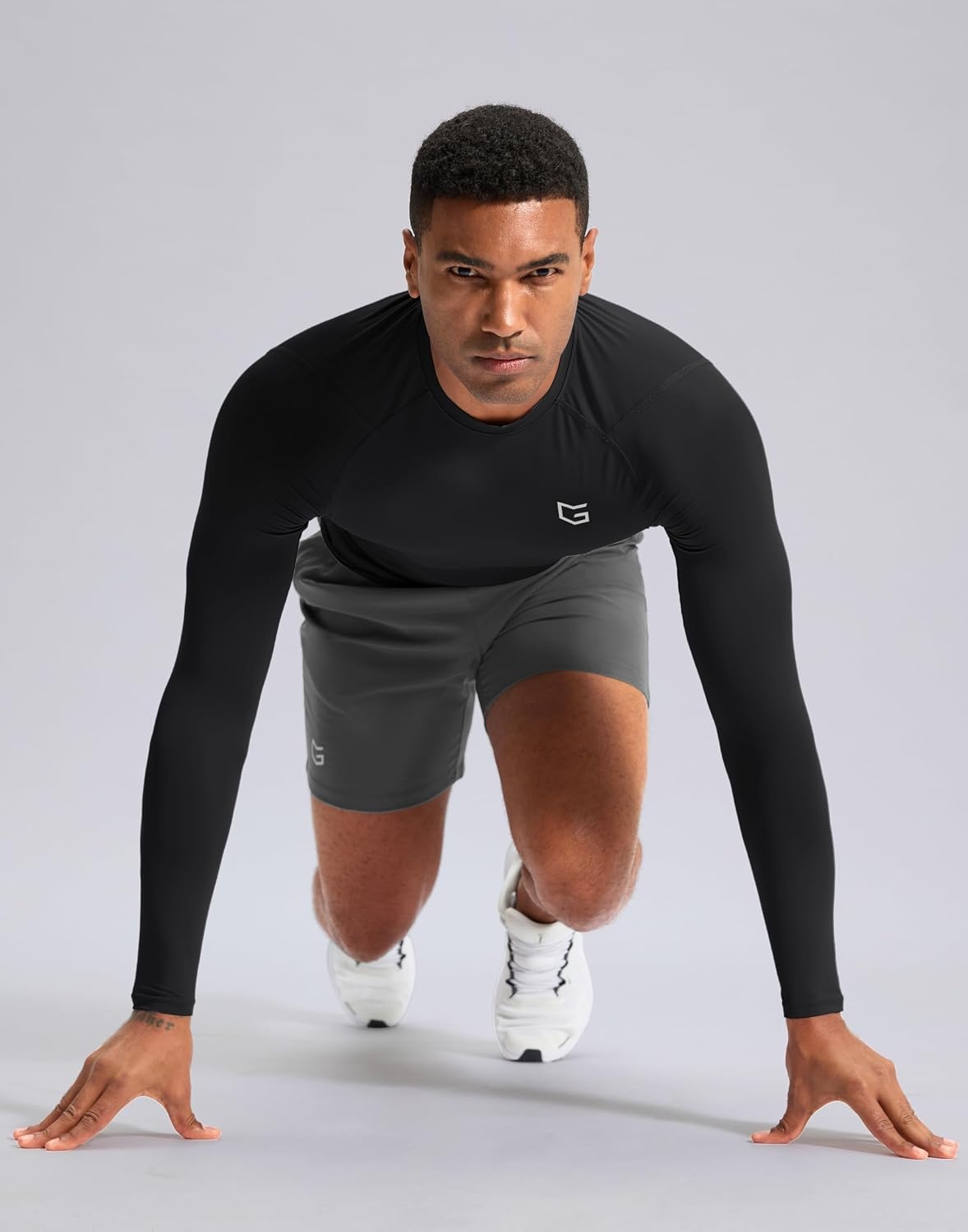 image:imageG Gradual Mens Compression Shirt Long Sleeve Moisture Wicking Running TopsBlack