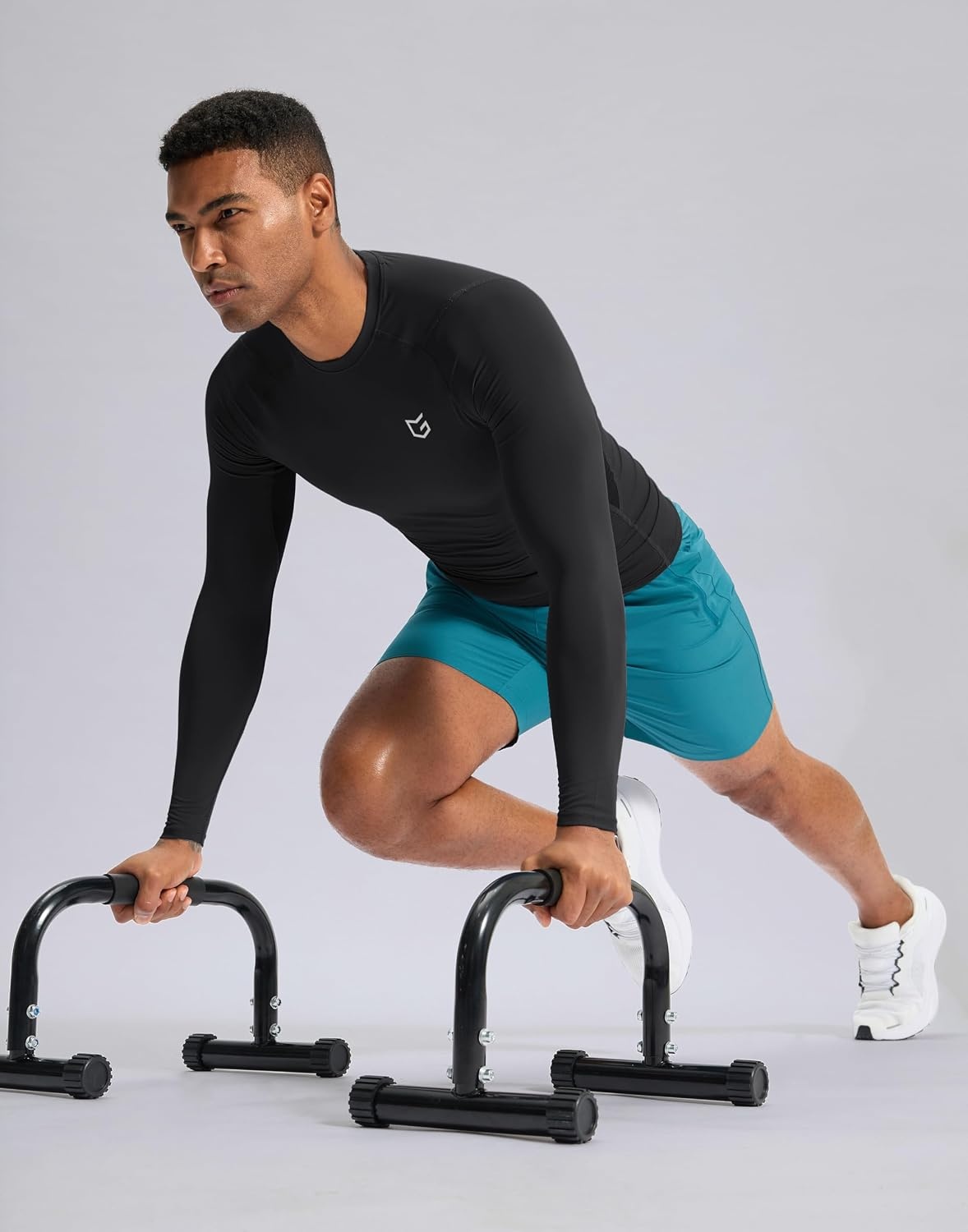image:imageG Gradual Mens Compression Shirt Long Sleeve Moisture Wicking Running TopsBlack