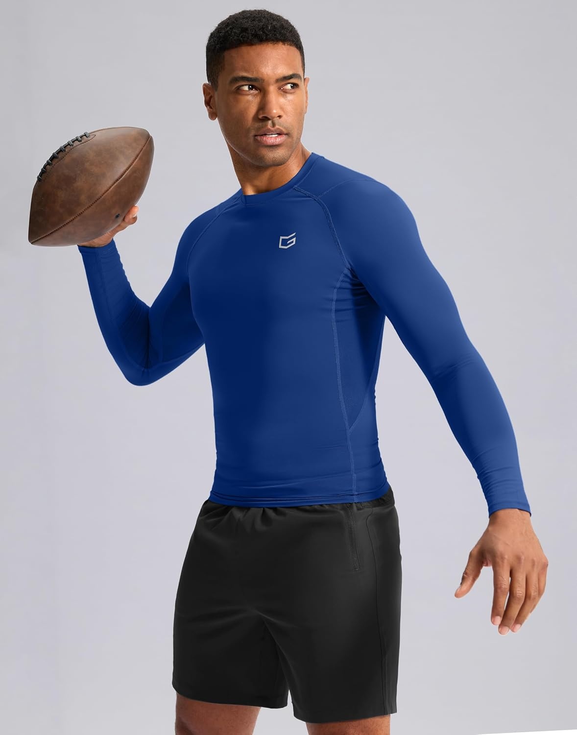 image:imageG Gradual Mens Compression Shirt Long Sleeve Moisture Wicking Running TopsBlue
