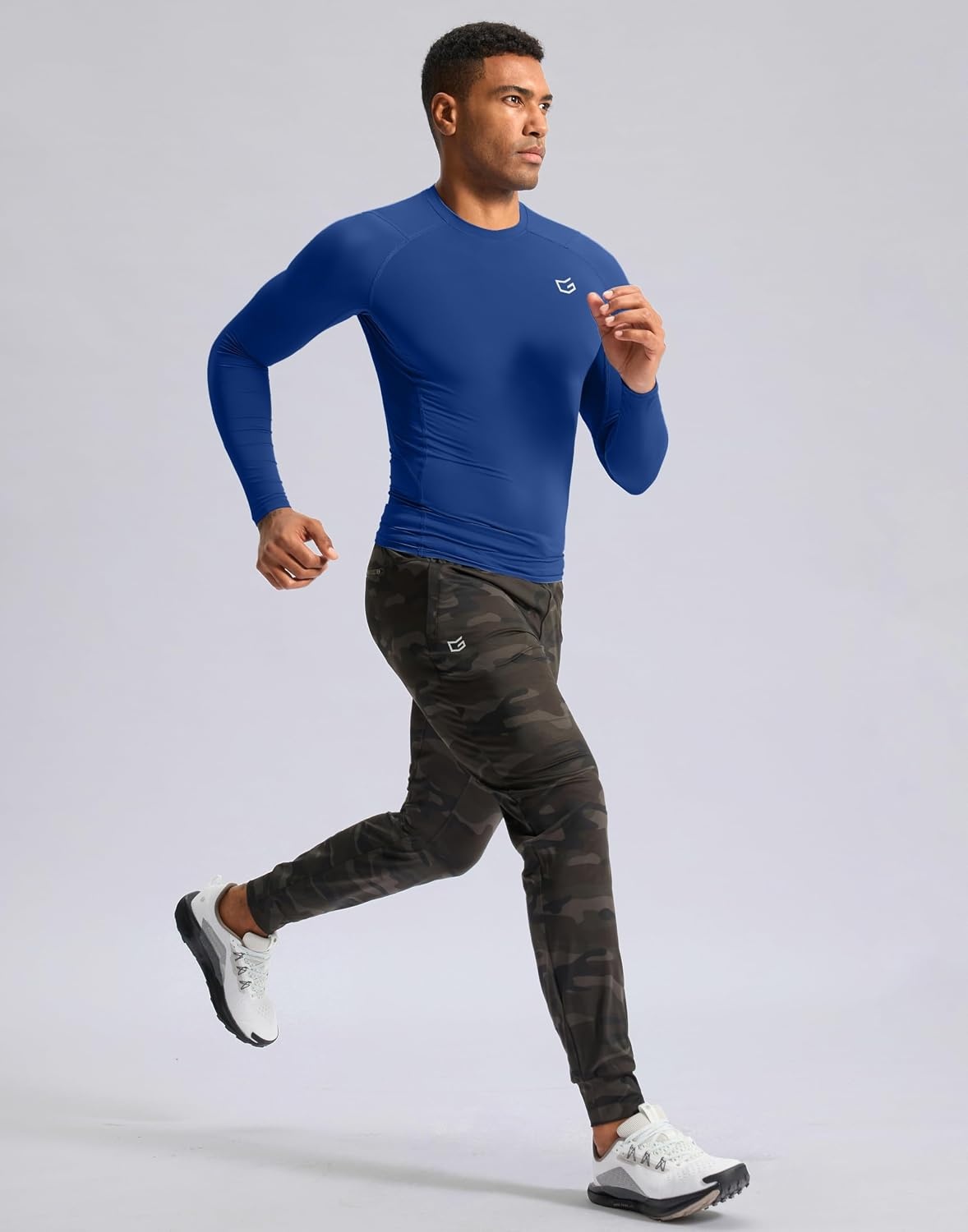 image:imageG Gradual Mens Compression Shirt Long Sleeve Moisture Wicking Running TopsBlue