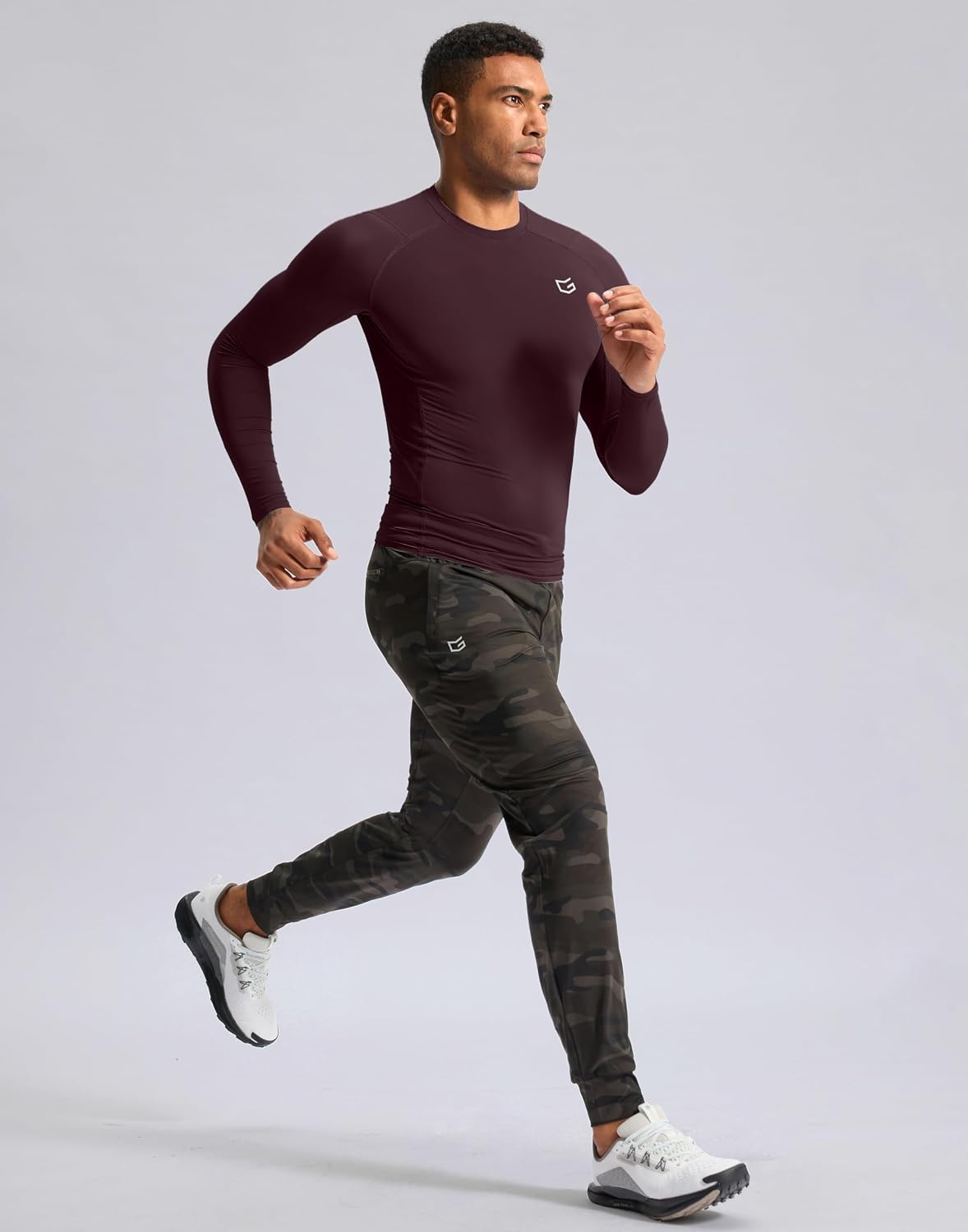 image:imageG Gradual Mens Compression Shirt Long Sleeve Moisture Wicking Running TopsMaroon