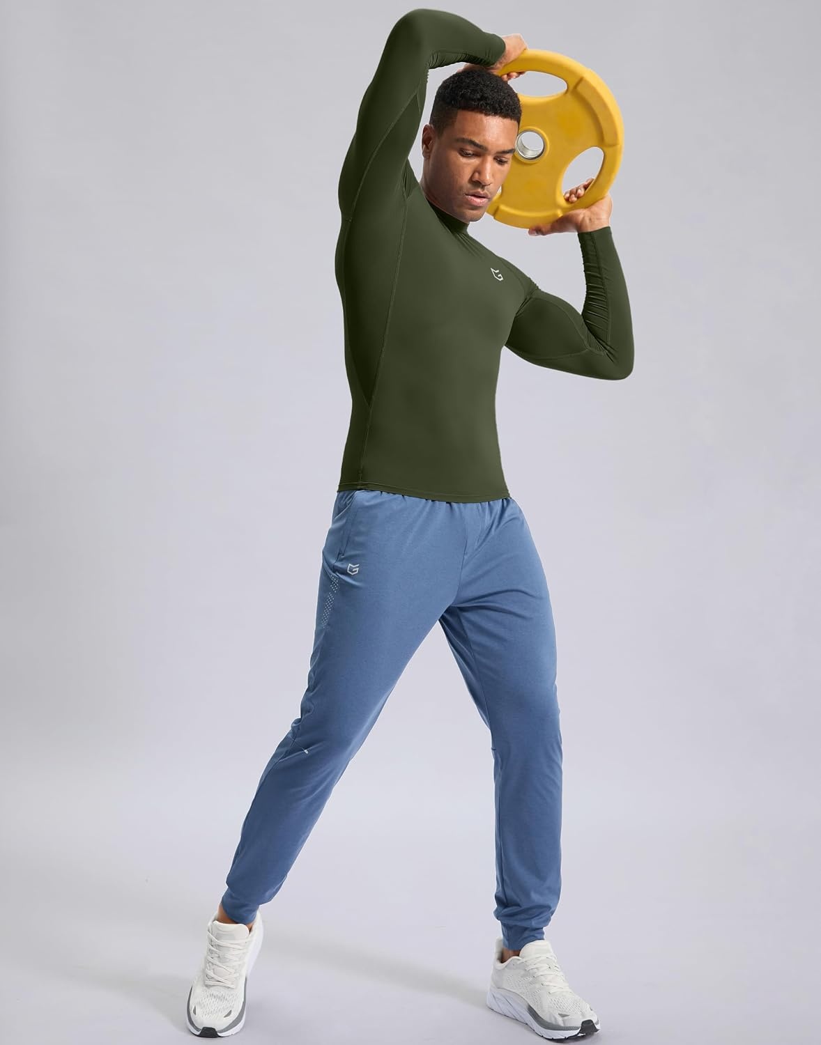 image:imageG Gradual Mens Compression Shirt Long Sleeve Moisture Wicking Running TopsOlive