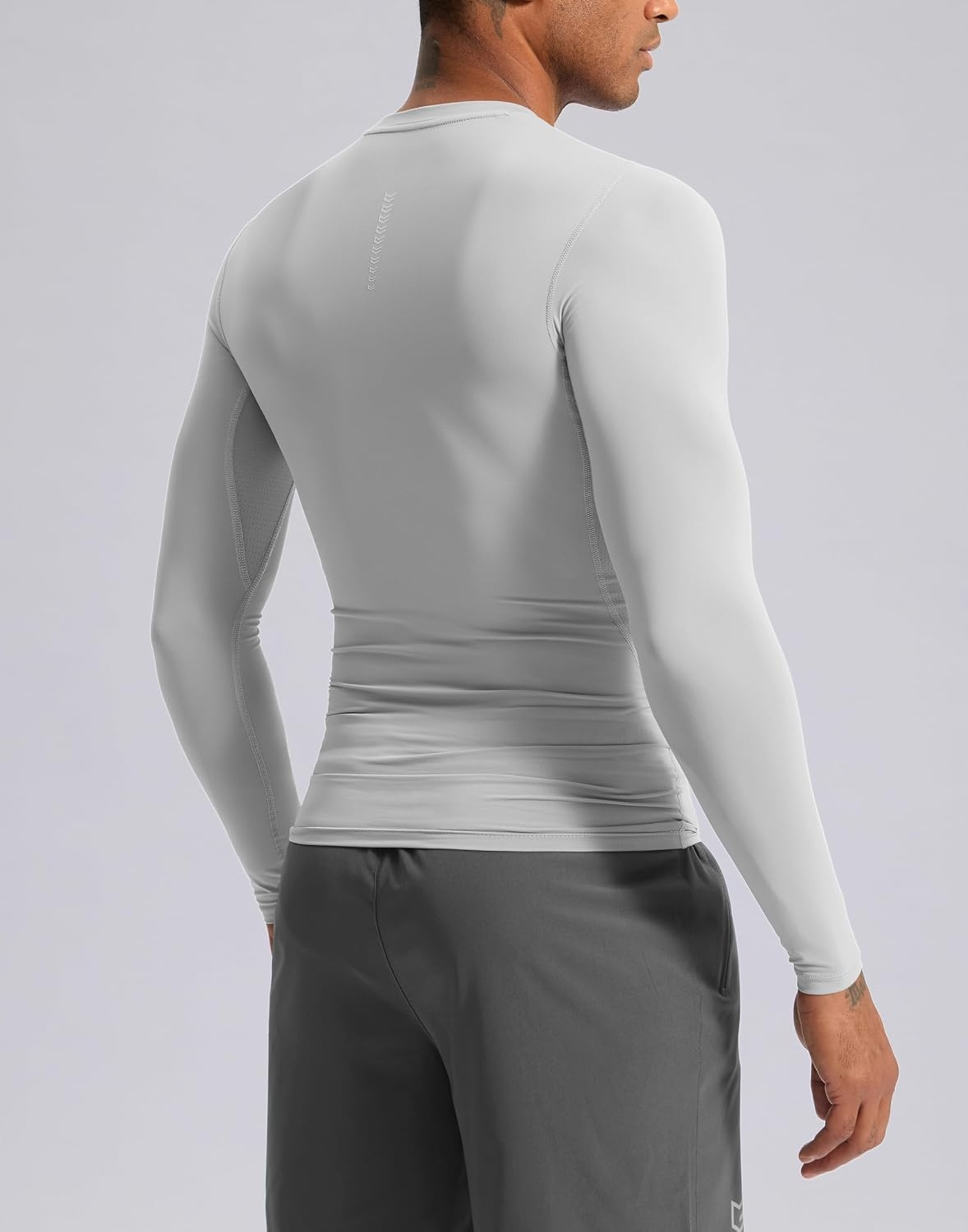 image:imageG Gradual Mens Compression Shirt Long Sleeve Moisture Wicking Running TopsPlatinum Grey