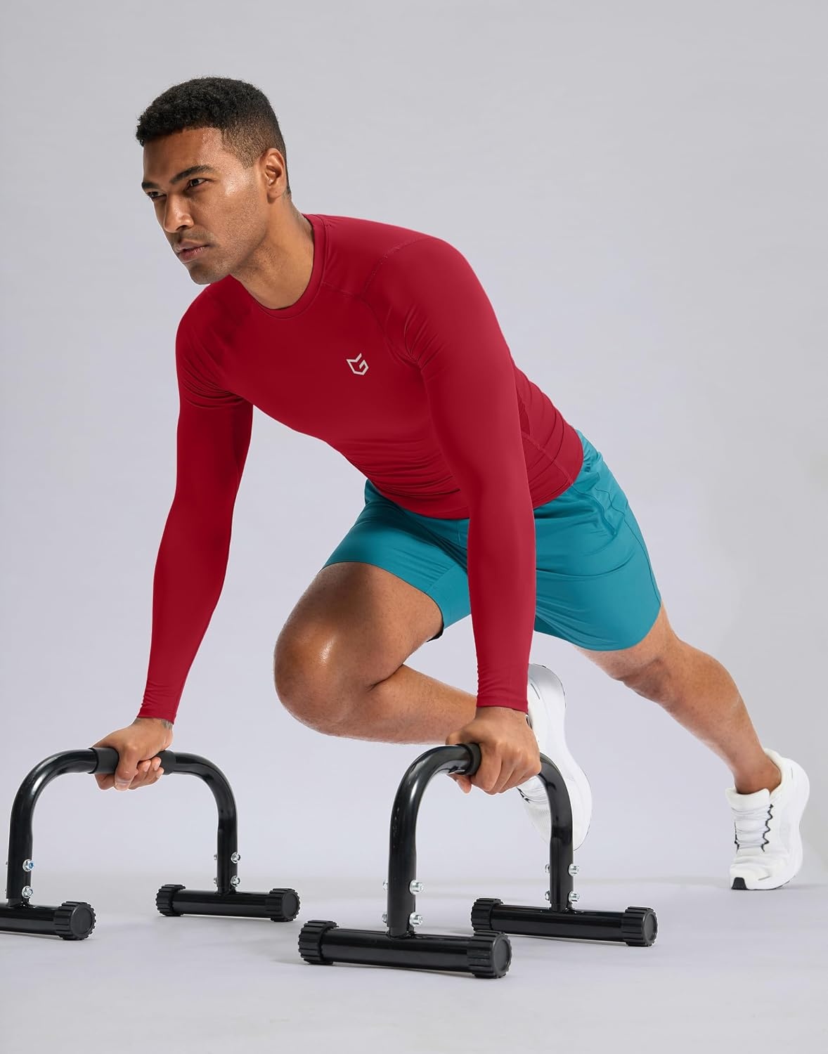 image:imageG Gradual Mens Compression Shirt Long Sleeve Moisture Wicking Running TopsRed