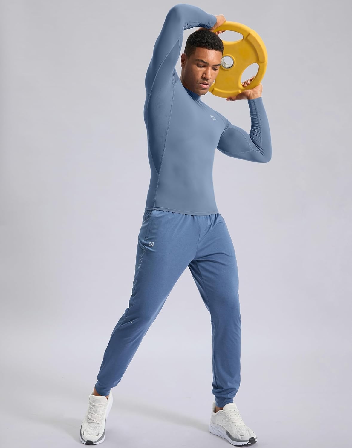 image:imageG Gradual Mens Compression Shirt Long Sleeve Moisture Wicking Running TopsSlate Blue