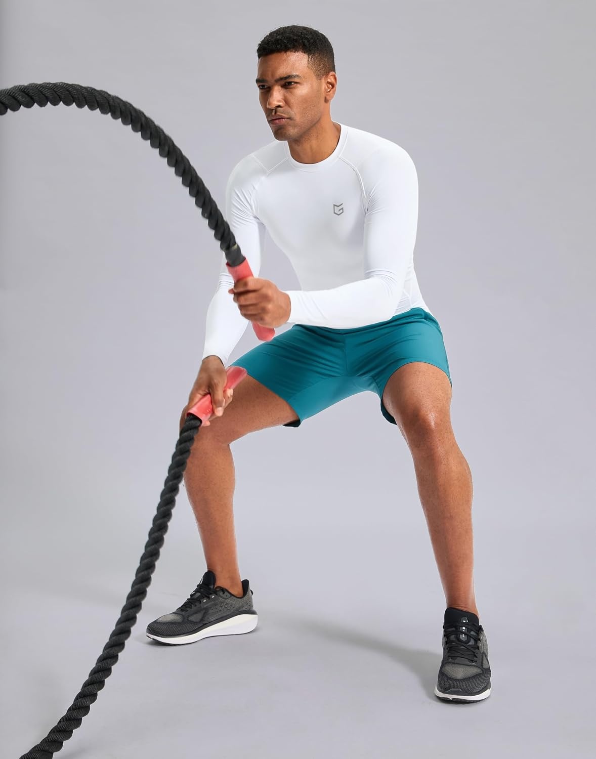 image:imageG Gradual Mens Compression Shirt Long Sleeve Moisture Wicking Running TopsWhite